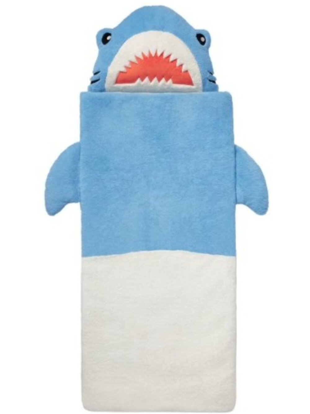 Faux Fur Kids' Blue Shark Sleeping Slumber Bag w/ Attached Pillow